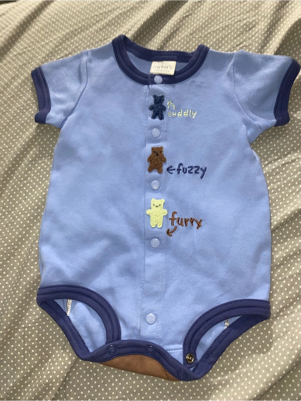 Carter's Blue Short-Sleeve Baby One-Piece Romper
